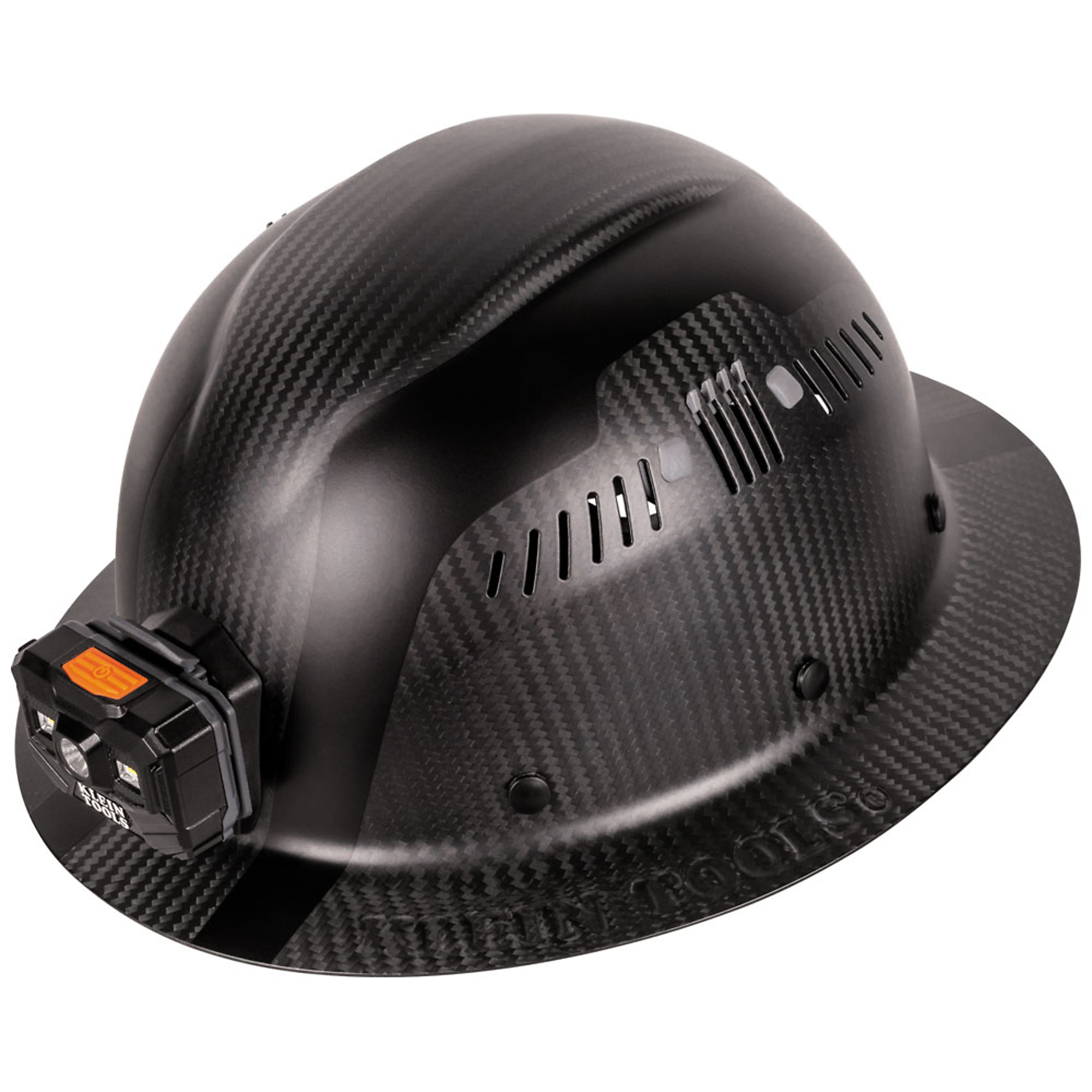 Klein Tools, Klein Carbon Fiber Full Brim Hard Hat with Headlam, Model# 60512